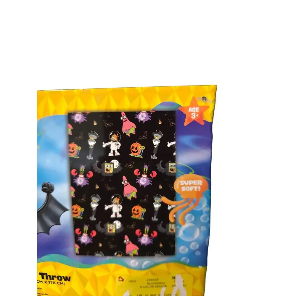 Nickelodeon Spongebob Squarepants Halloween Soft Plush Throw Blanket 50x70 NEW
